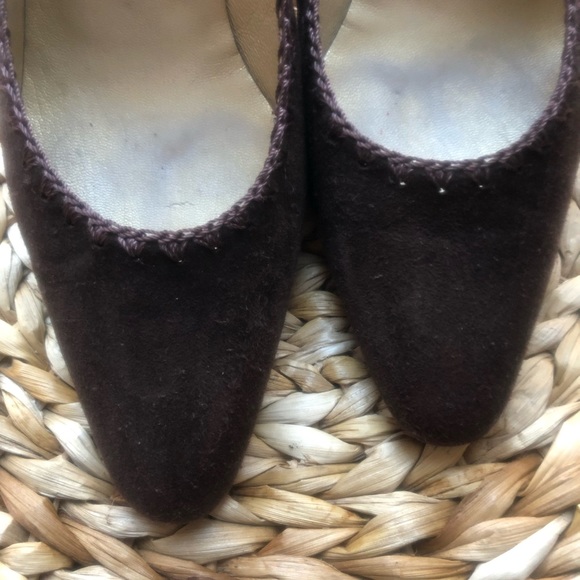 🤎 Vintage Funky Brown sued Heels shoes by David ( made in Spain ) size 39 (8,5) - Picture 4 of 8